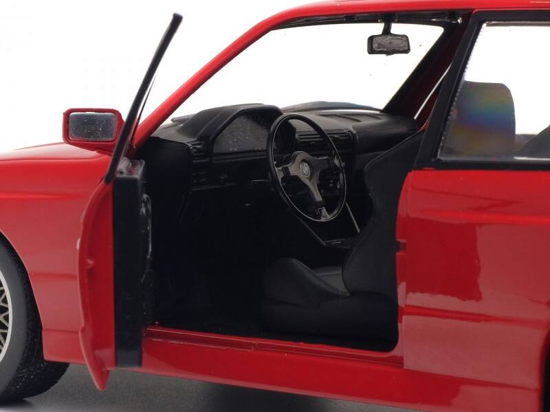 Left. Solido - 1986 BMW E30 M3 Red 1/18 Diecast Model Car by Solido - Red.
