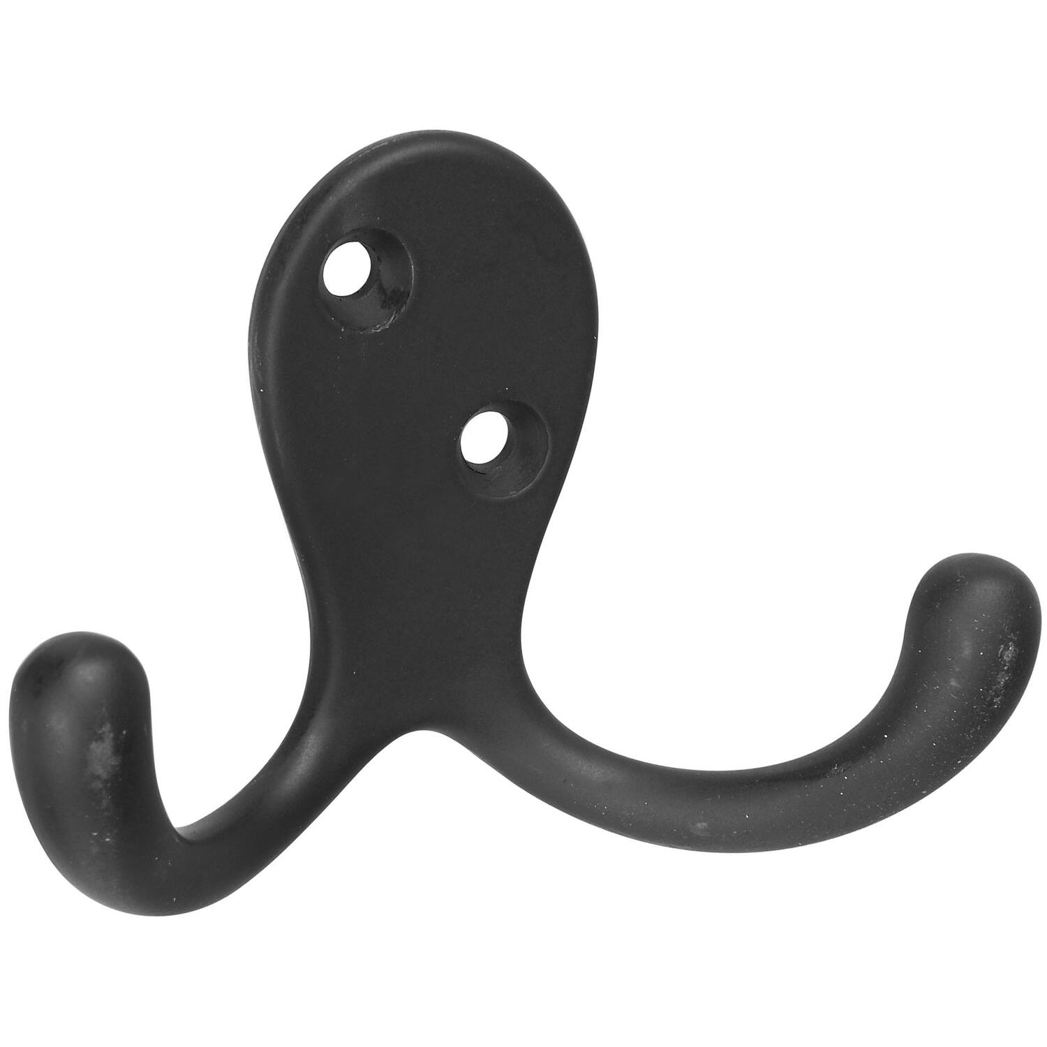 Front. National - National Hardware Oil Rubbed Bronze Black Zinc 3 in. L Double Hook 35 lb 1 pk - Black.