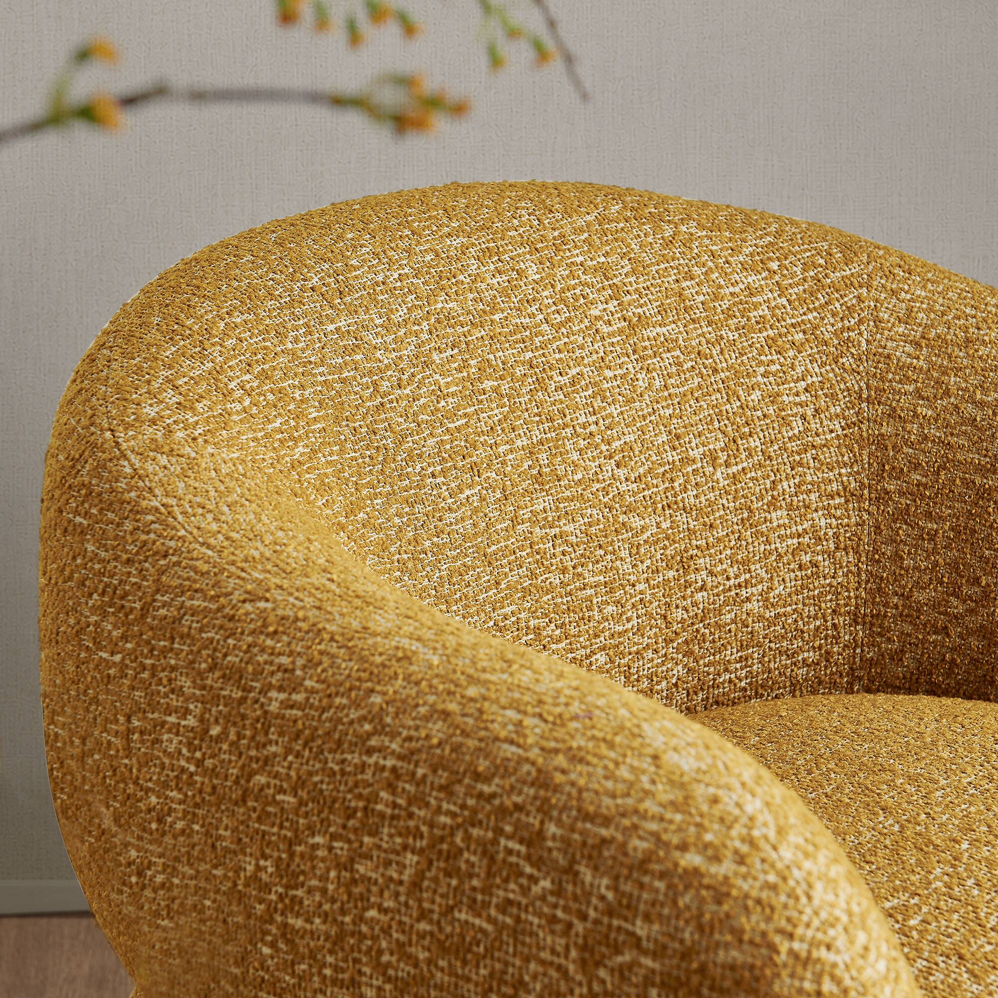 Alt View 1. Modway - Selby Textured Woven Fabric Swivel Accent Chair by Modway - Mustard.