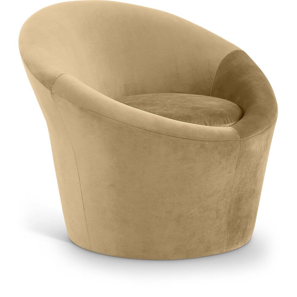 Front. Meridian Furniture - Tristan Camel Velvet Accent Chair - Beige.