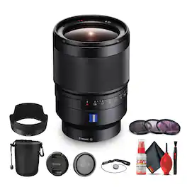 Sony - Distagon T FE 35mm f/1.4 ZA Standard Lens for Mirrorless Cameras (SEL35F14Z) - Bundle - Black