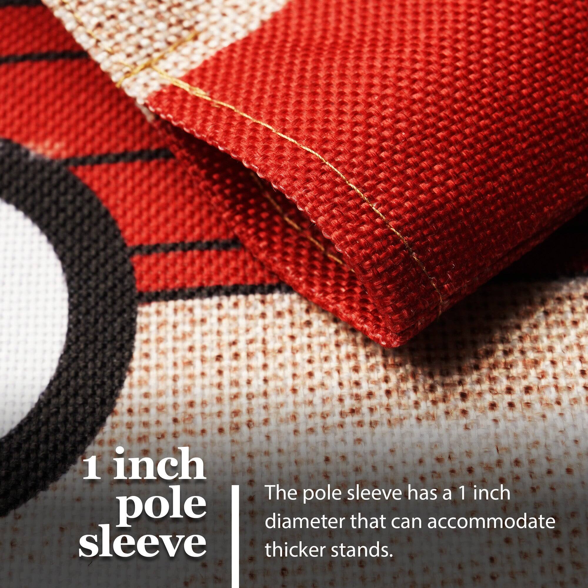 1 inch pole sleeve

The pole sleeve has a 1 inch diameter that can accommodate thicker stands.