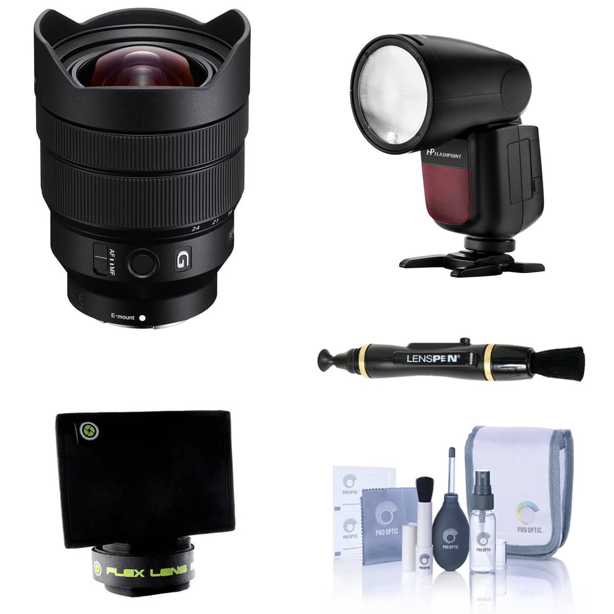 Bundle - FE 12-24mm f/4 G Lens for Sony E, with Flashpoint Zoom Li-on X R2 TTL On-Camera Round Flash Speedlight, Flex price history on PriceWatchPro