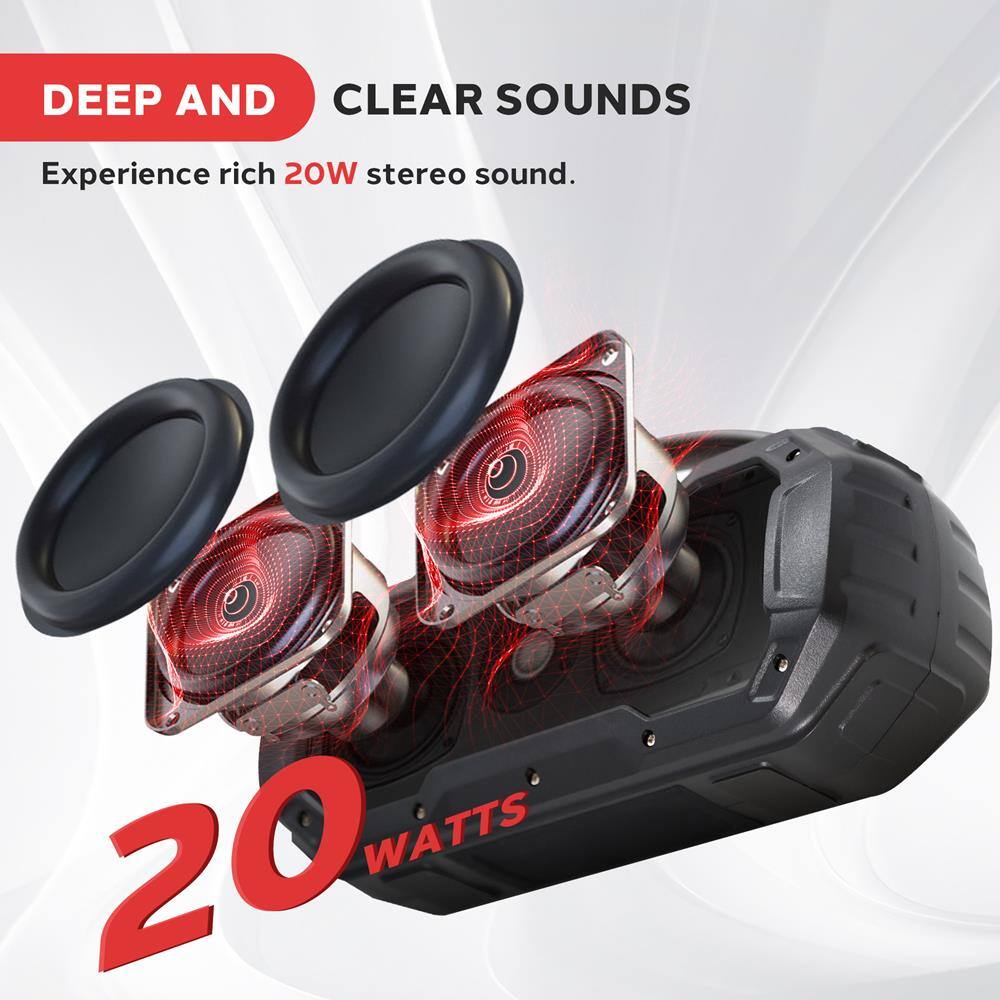 DEEP AND CLEAR SOUNDS  
Experience rich 20W stereo sound.  
20 WATTS
