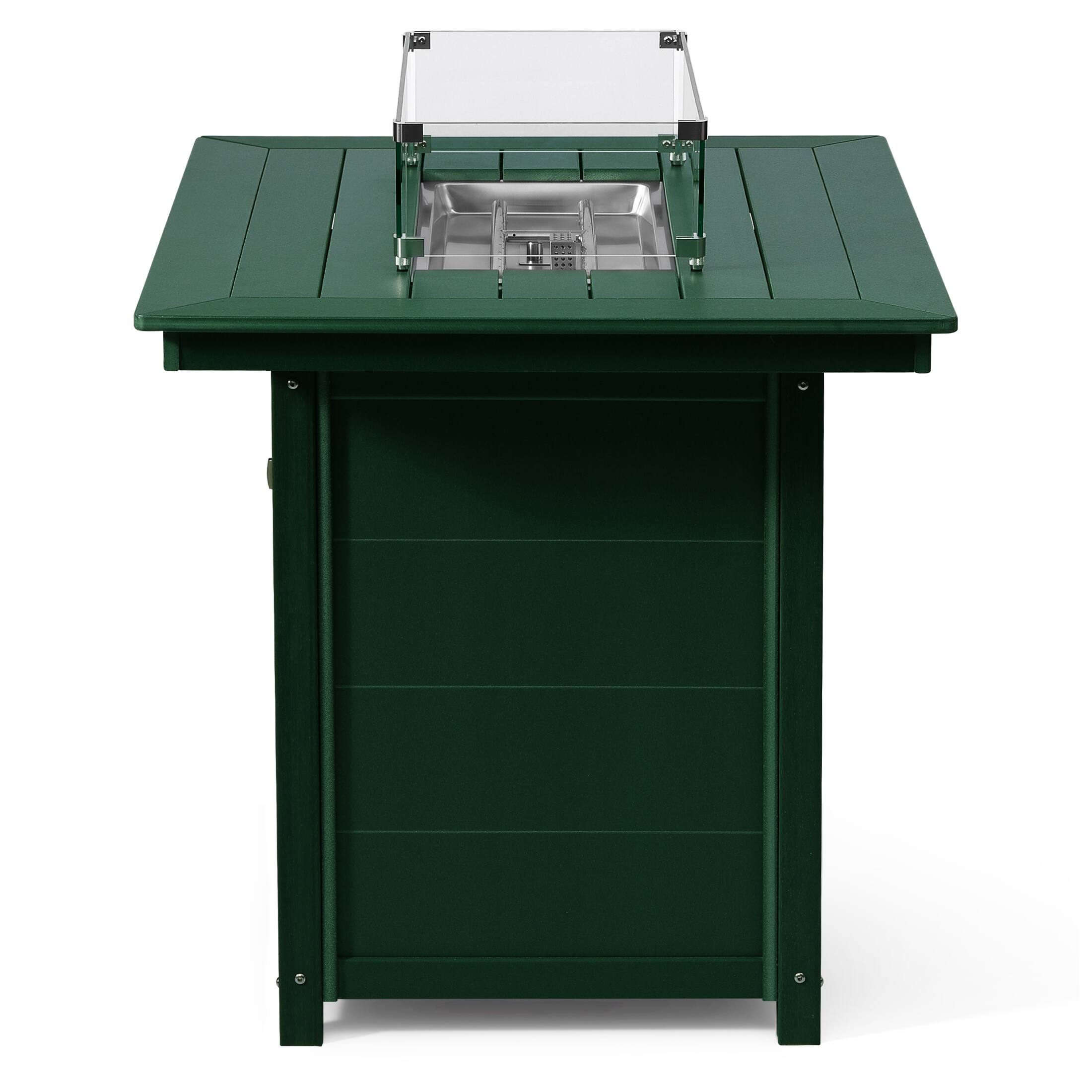 Alt View 1. WestinTrends - WestinTrends Helios 46" Modern Outdoor Patio Gas Propane Rectangle Fire Pit Table - Dark Green.