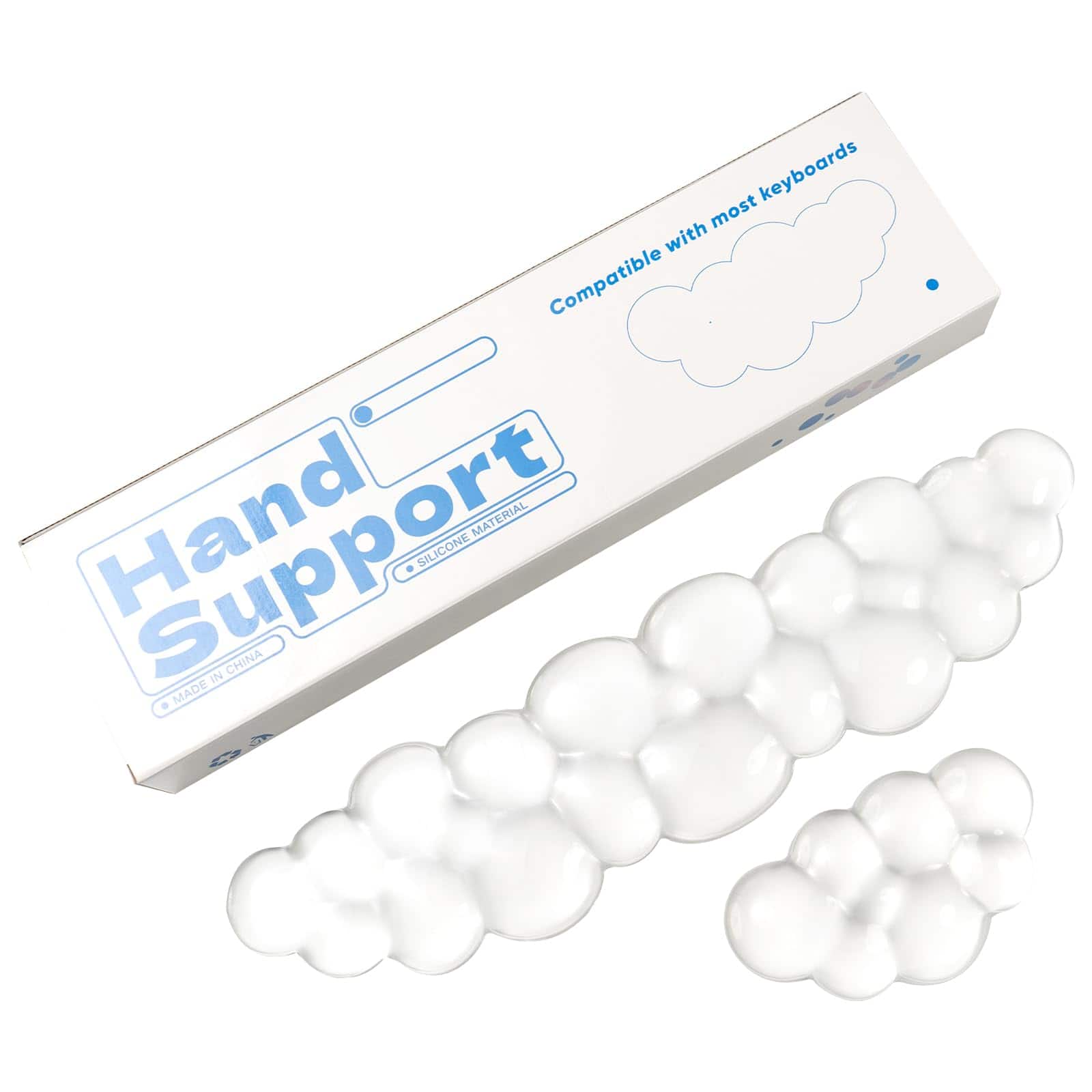 Pacoar Cade - Gel Cloud And Mouse Wrist Rest Set - Clear For 60 /68 /75 Comfort Support Typing Gaming Cloudand Mouse Wrist Rest - White