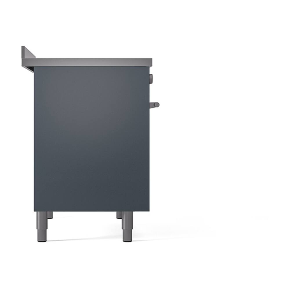 Alt View 6. ILVE - ILVE Professional Plus II Series 40 in. Induction Range with 6 Induction Elements (Satin Trim) - Blue Grey.