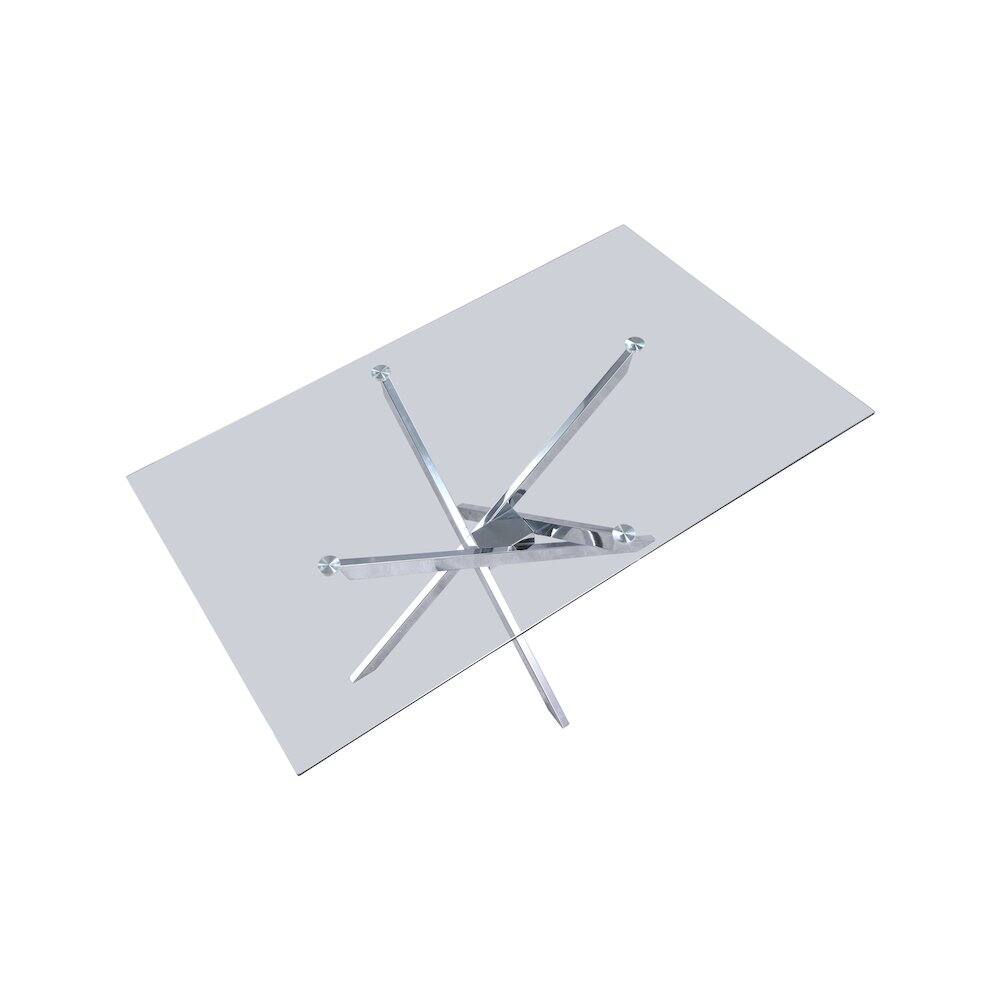 Alt View 3. Meridian Furniture - Xander Chrome Dining Table - Silver.