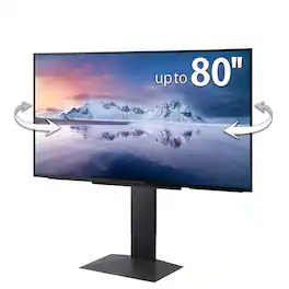 WALL - V3SW Low Type | 32-80 Inch Thin Swivel TV Stand | for Living Room and Bedroom, Space Saving, No Drill, Japan Engineered - Satin Black