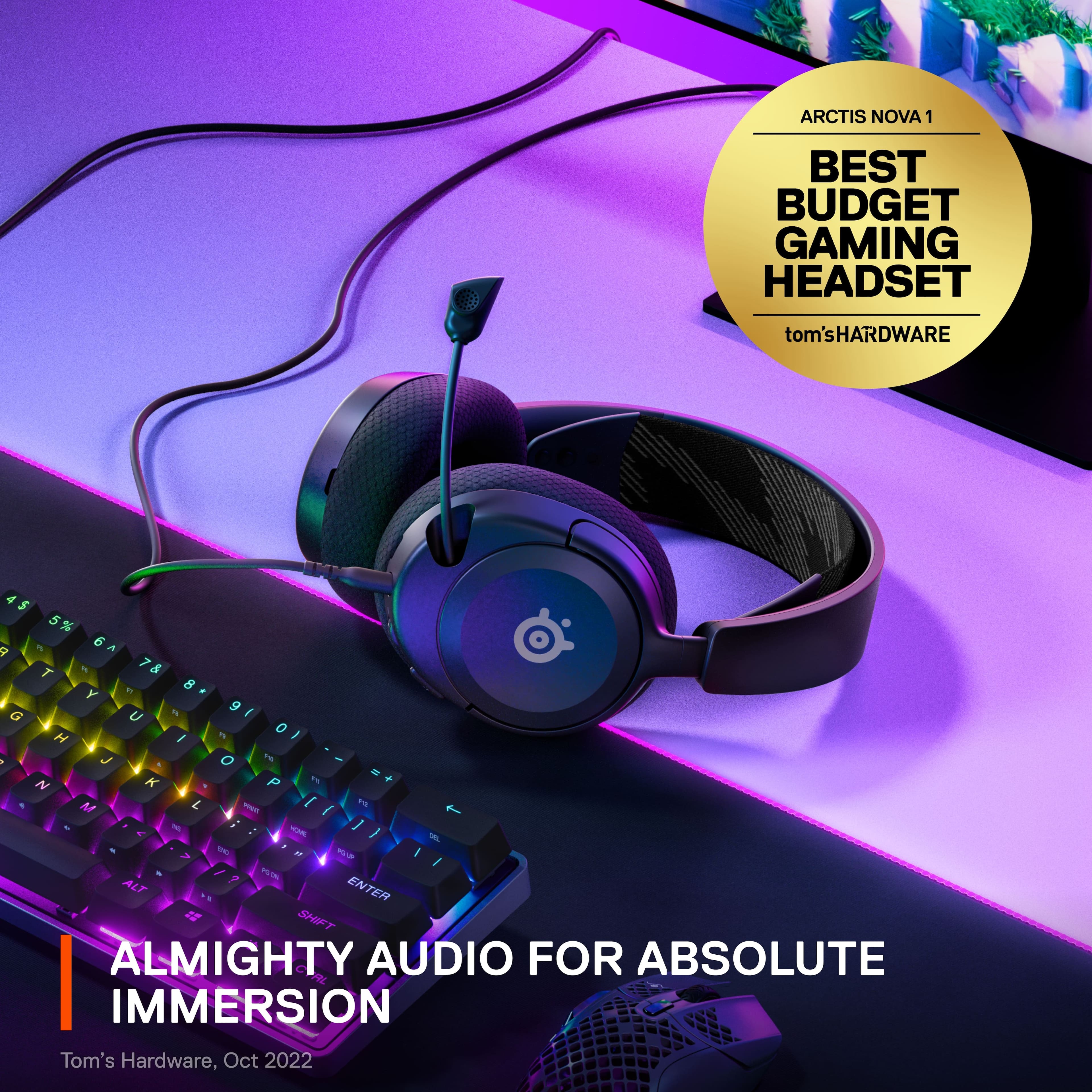 ARCTIS NOVA 1 BEST BUDGET GAMING HEADSET tom'sHARDWARE tom 4 $ 5% - 6 A 4 T - 78 . 8 Y n 91 9 I G U T 01 0 I H / J O 1 : - K P 1 + N - M L 1 I I TO t - - , 1 - : - 1 - 7 SE N I / / PUS ALT 7 ENTER 2 SHIFT ALMIGHTY AUDIO FOR ABSOLUTE IMMERSION Tom's Hardware, Oct 2022