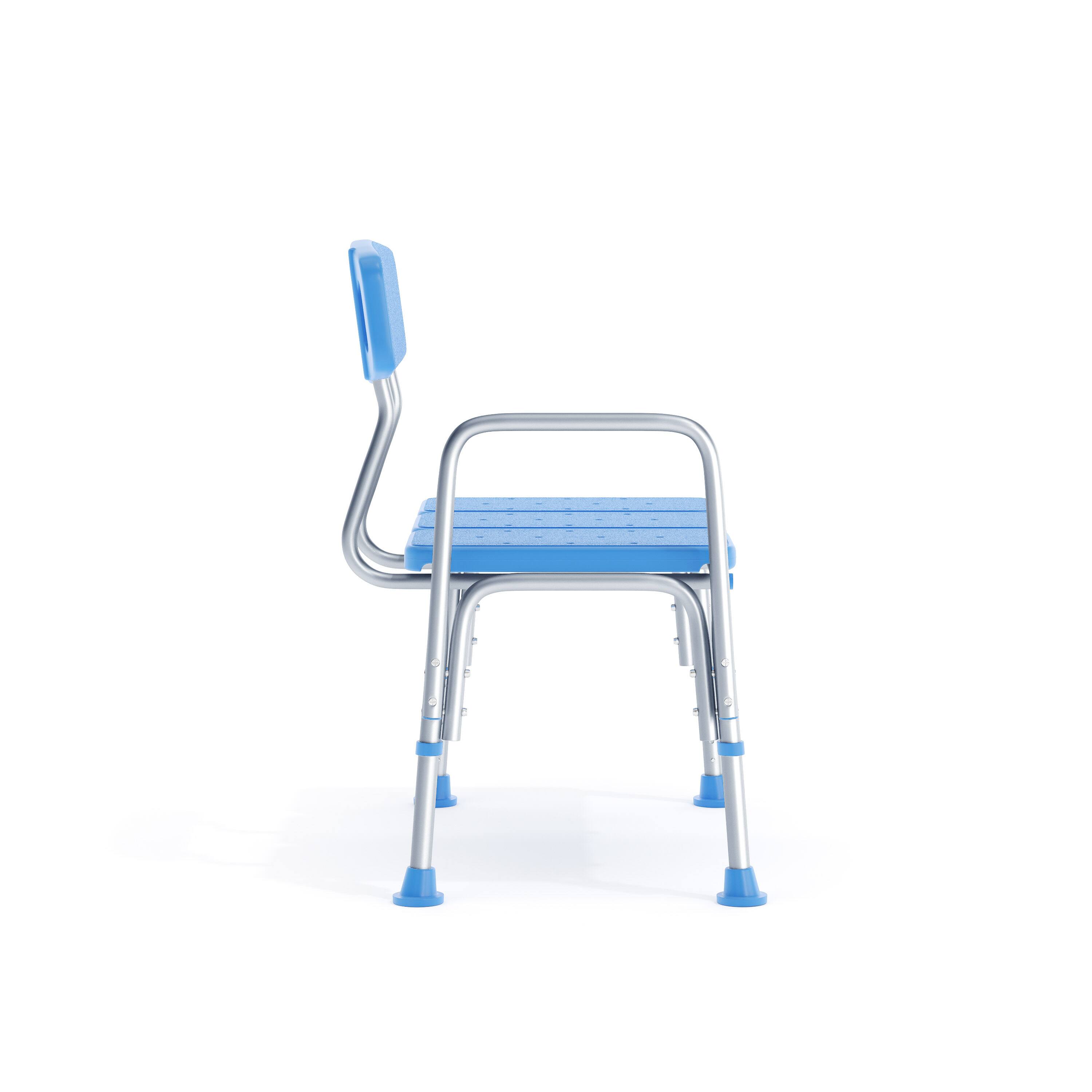 Alt View 7. Emma + Oliver - 300 Lb. Capacity Adjustable Bath & Shower Medical Transfer Bench - Blue.