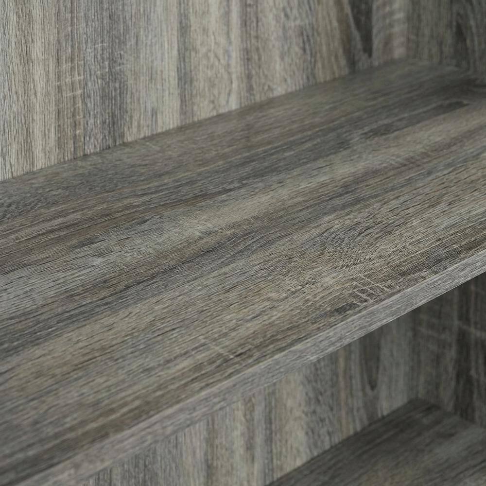 Alt View 1. FurniFact - French Oak Grey 4-Tier Open Shelf Bookcase with Wooden Construction - French Oak Grey.