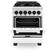 Angle. ZLINE - Autograph 24" Legacy Dual Fuel Range w/ 4 Burners & White & Black Accents (RAZ-WM-24-MB) - Multicolor.