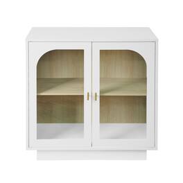 Boyel Living - Storage Cabinet with Acrylic Door and Gold Metal Handle for Living Room or Dining Room - White