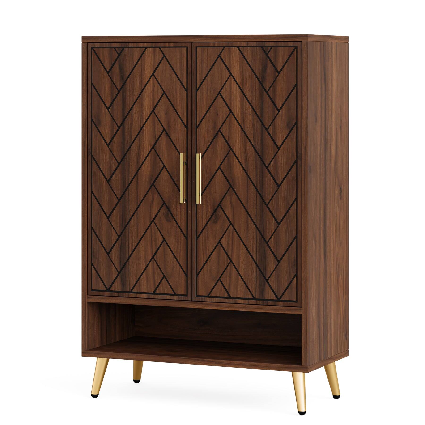 Alt View 4. Tribesigns - Office Storage Cabinet, For Everyday Organization in Workspaces and Office Reception Areas - Dark Brown.