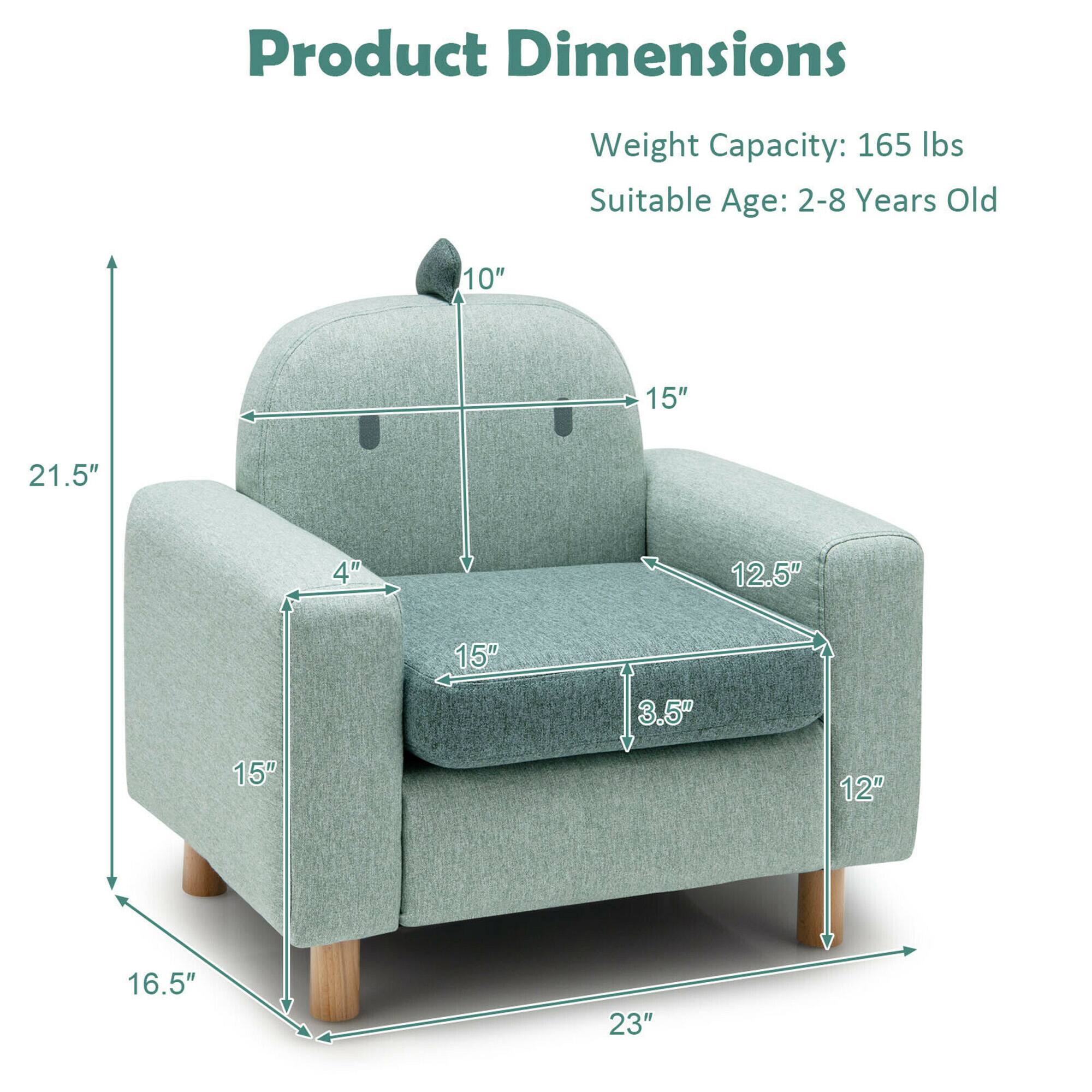 Product Dimensions

Weight Capacity: 165 lbs  
Suitable Age: 2-8 Years Old  

10"  
15"  
21.5"  
4"  
12.5"  
15"  
3.5"  
15"  
12"  
16.5"  
23"