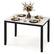 Front. Costway - Dining Table 45" Rectangular Mid Century Kitchen Table with Faux Marble Tabletop - White.