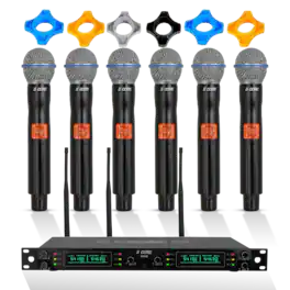 5 CORE - 5Core Wireless Microphones UHF 6 Channel Dynamic Pro Audio Handheld Singing Mic-WM UHF 06-HM