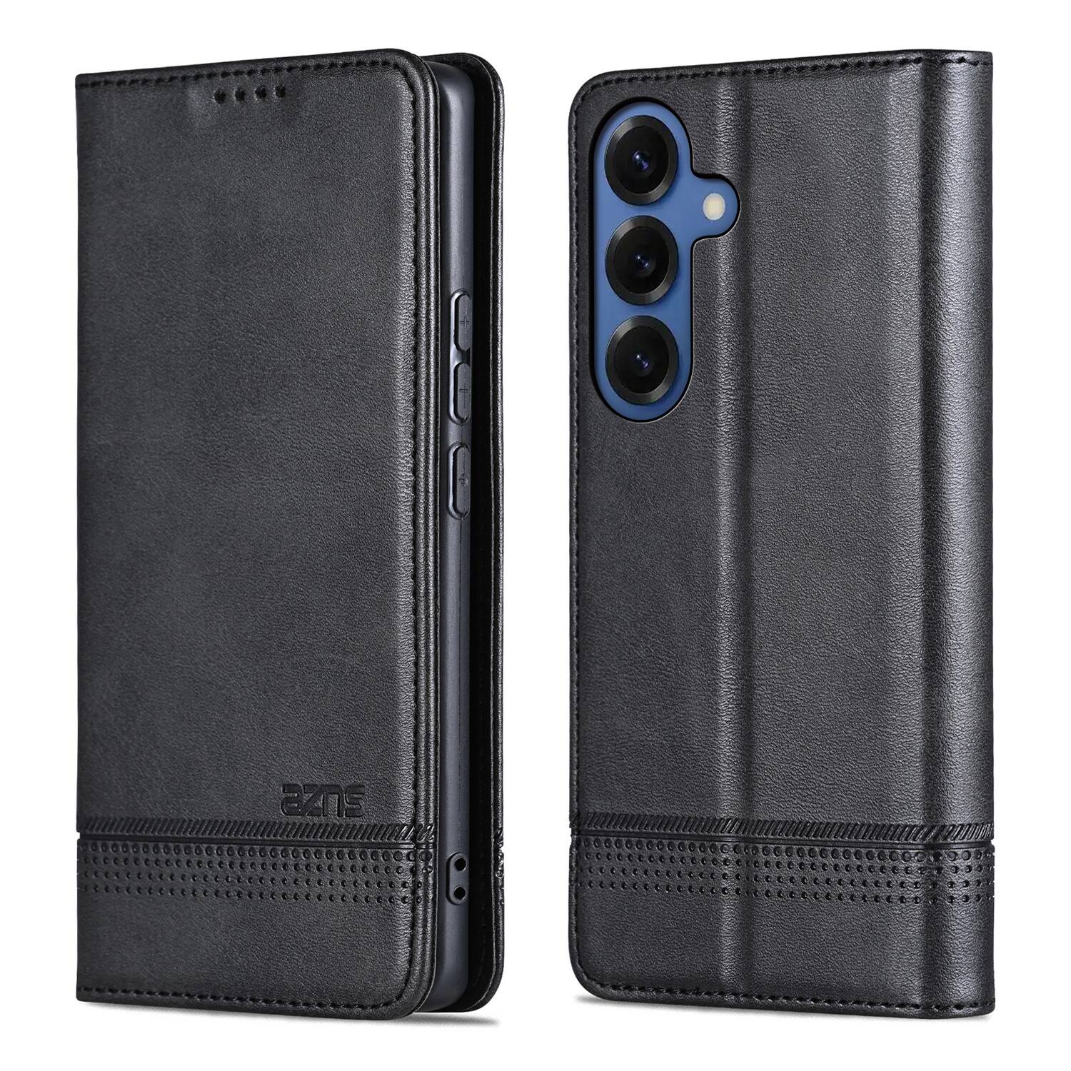 Alt View 3. Dteck - PU Leather Flip Wallet Case for Samsung Galaxy S26,Magnetic Closure Card Slots Kickstand Cover,Shock-Absorbing TPU Cover - Black.