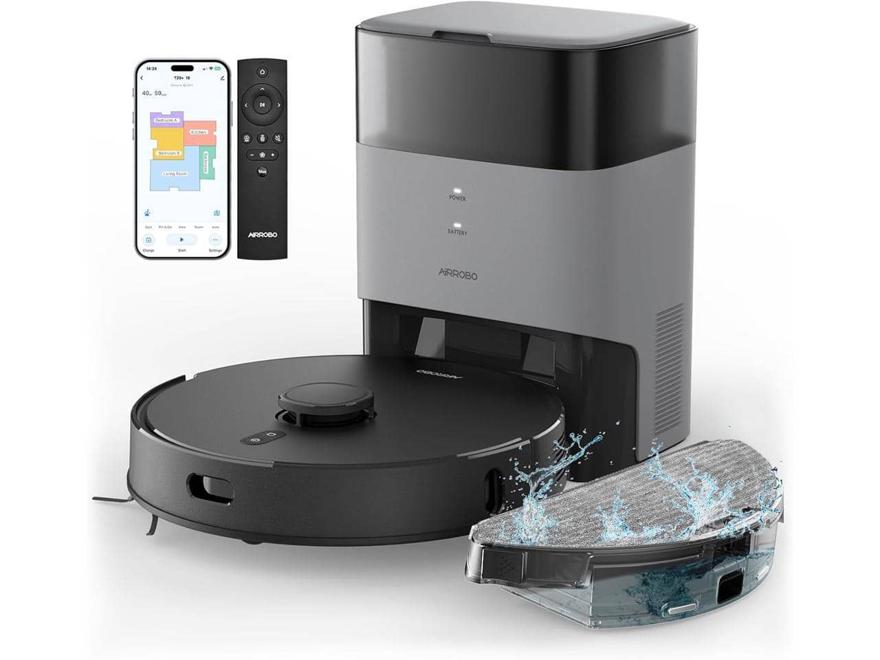 AiRROBO - T20+ Vacuum & Mop (2600Pa Suction, 60-Day Self-Clean, LiDAR, Voice/App Control)