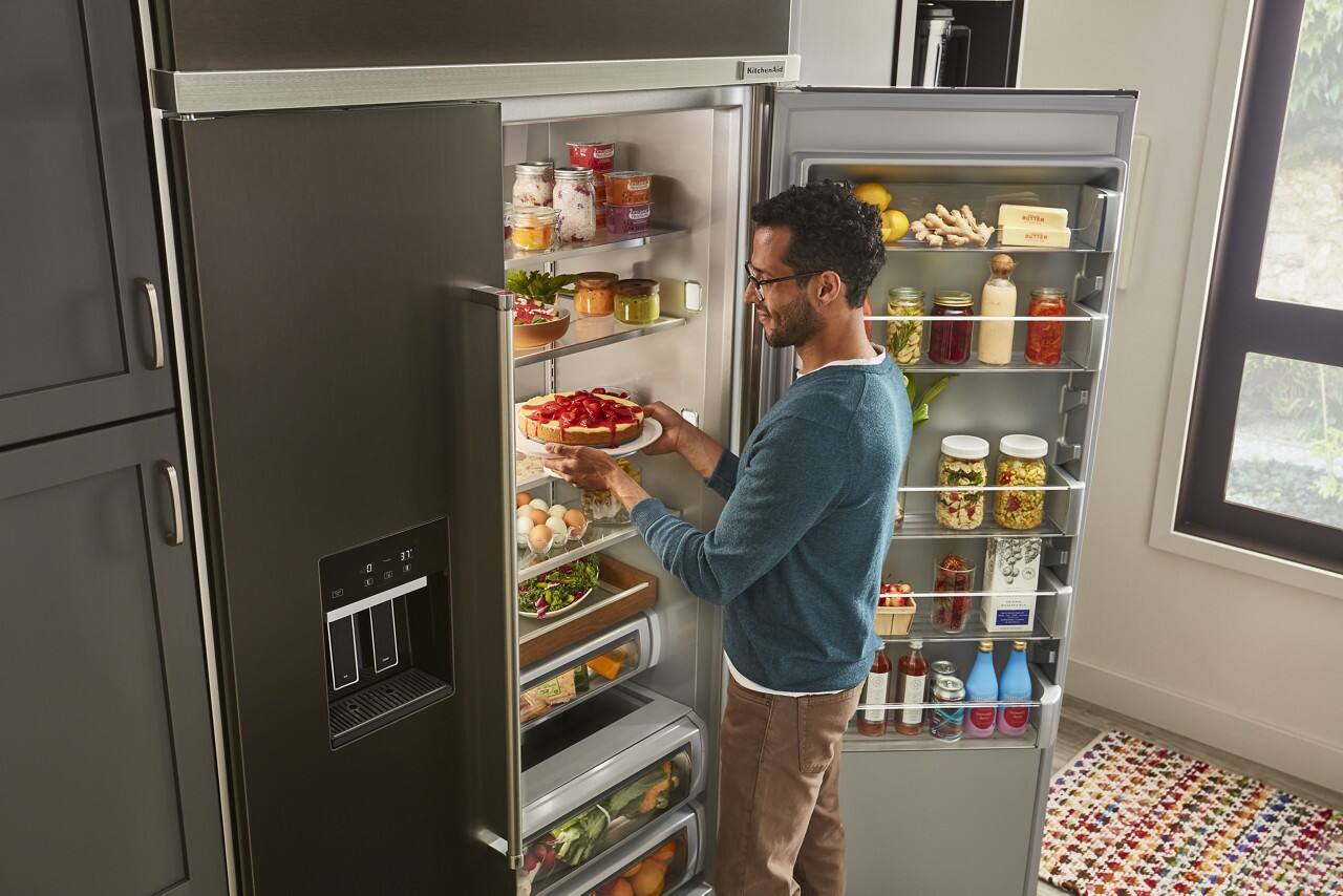 Alt View 11. KitchenAid - 29.4 Cu. Ft. Side-by-Side Refrigerator with Ice and Water Dispenser - Black Stainless Steel with PrintShield Finish.