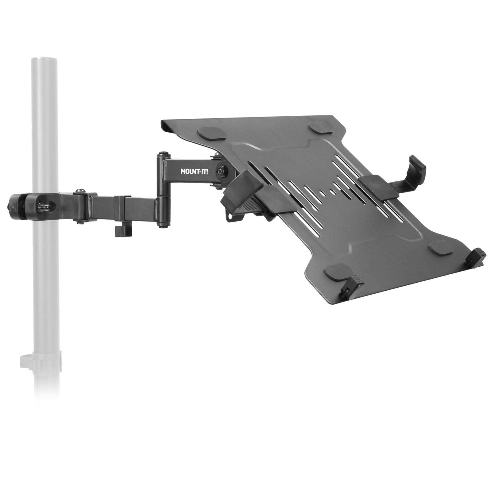 Alt View 6. Mount-It! - Universal Laptop Pole Mount Tray with Tilt, Swivel & Rotation – Fits Most Laptops Up to 15.6″ - Black.
