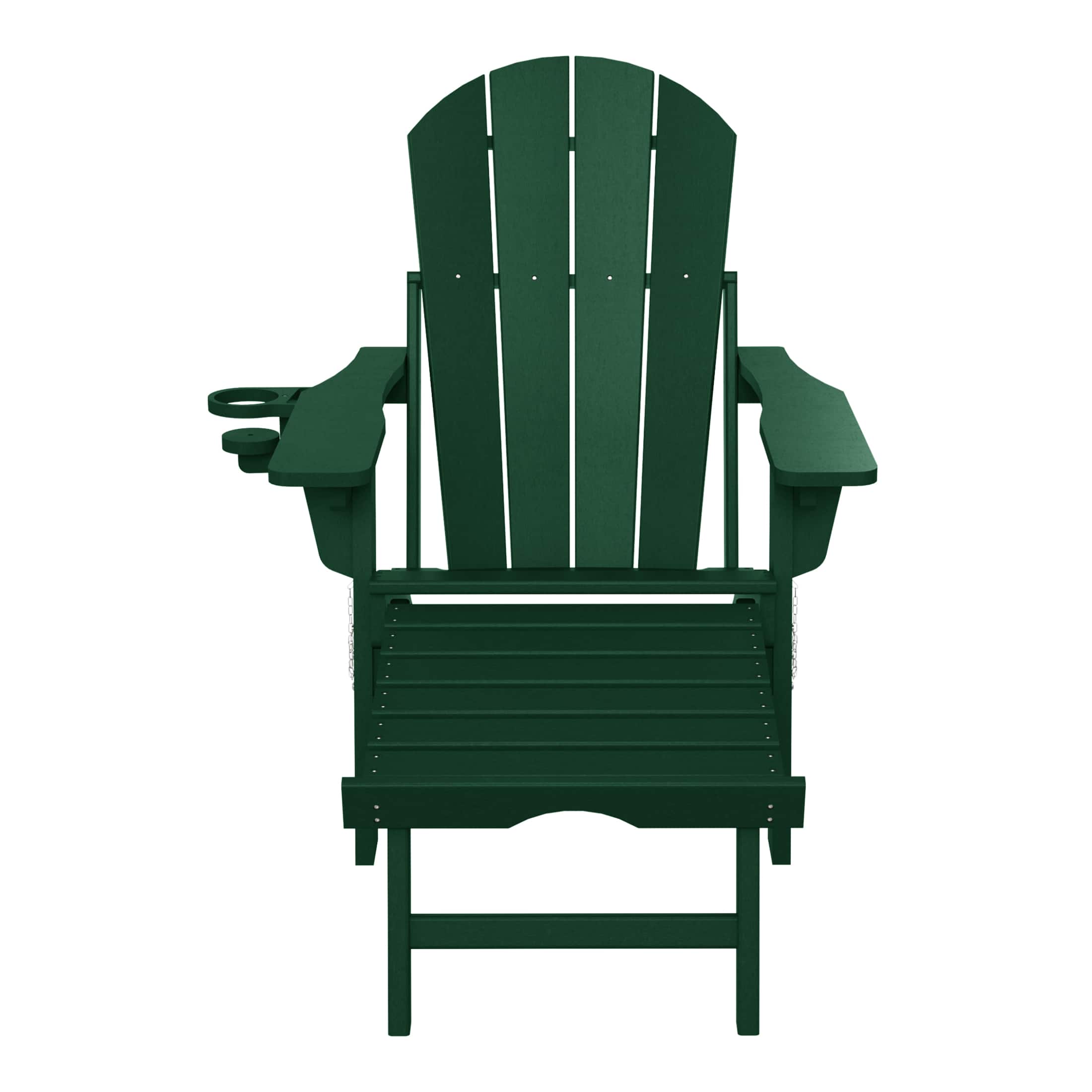 WestinTrends - Malibu Folding Adjustable Adirondack Chair with Retractable Ottoman and Cup Holder - Dark Green price history on PriceWatchPro
