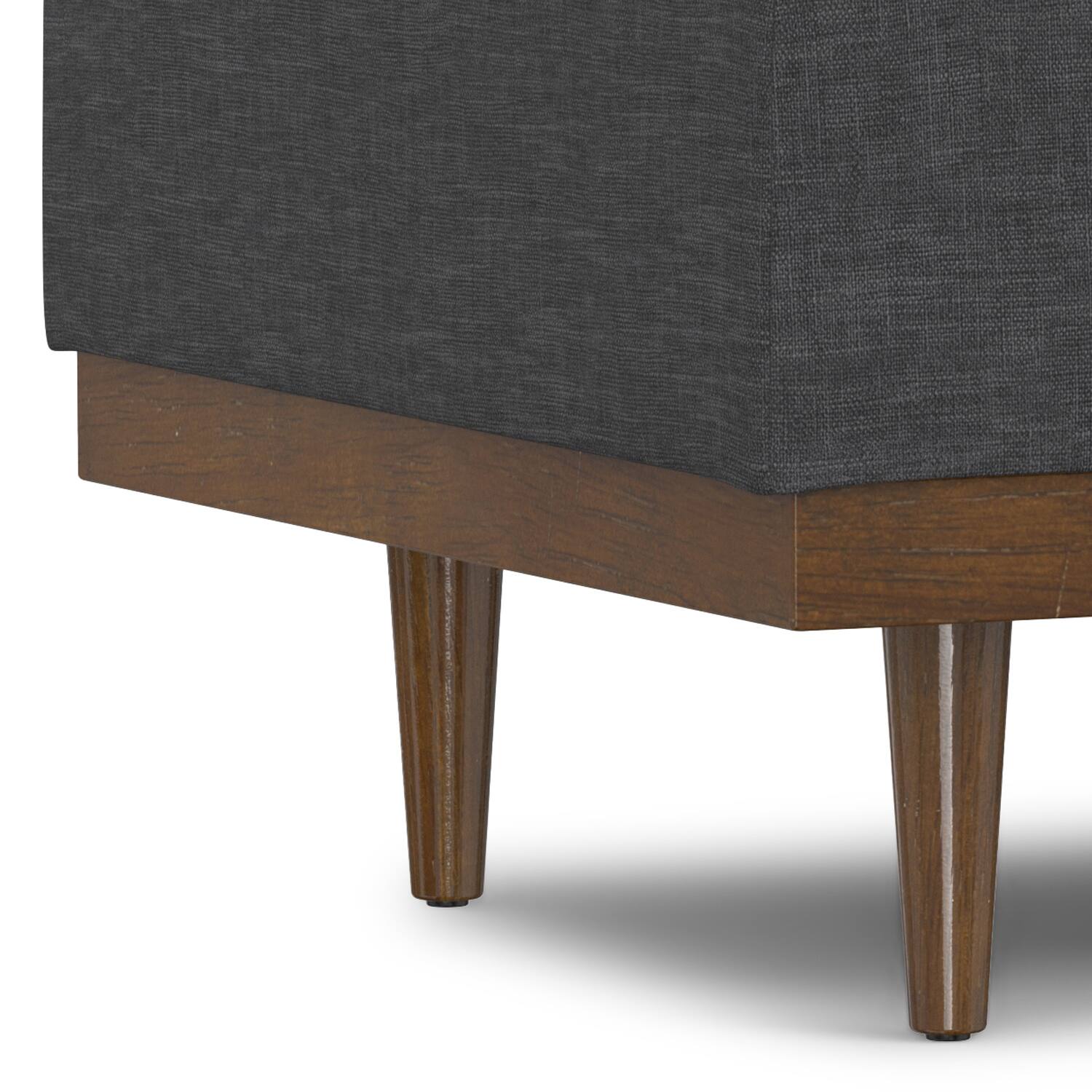 Alt View 7. Simpli Home - Mariah 34 inch Wide Contemporary Rectangle Coffee Table Storage Ottoman in Slate Grey  Polyester Linen, Assembled - Slate Grey.