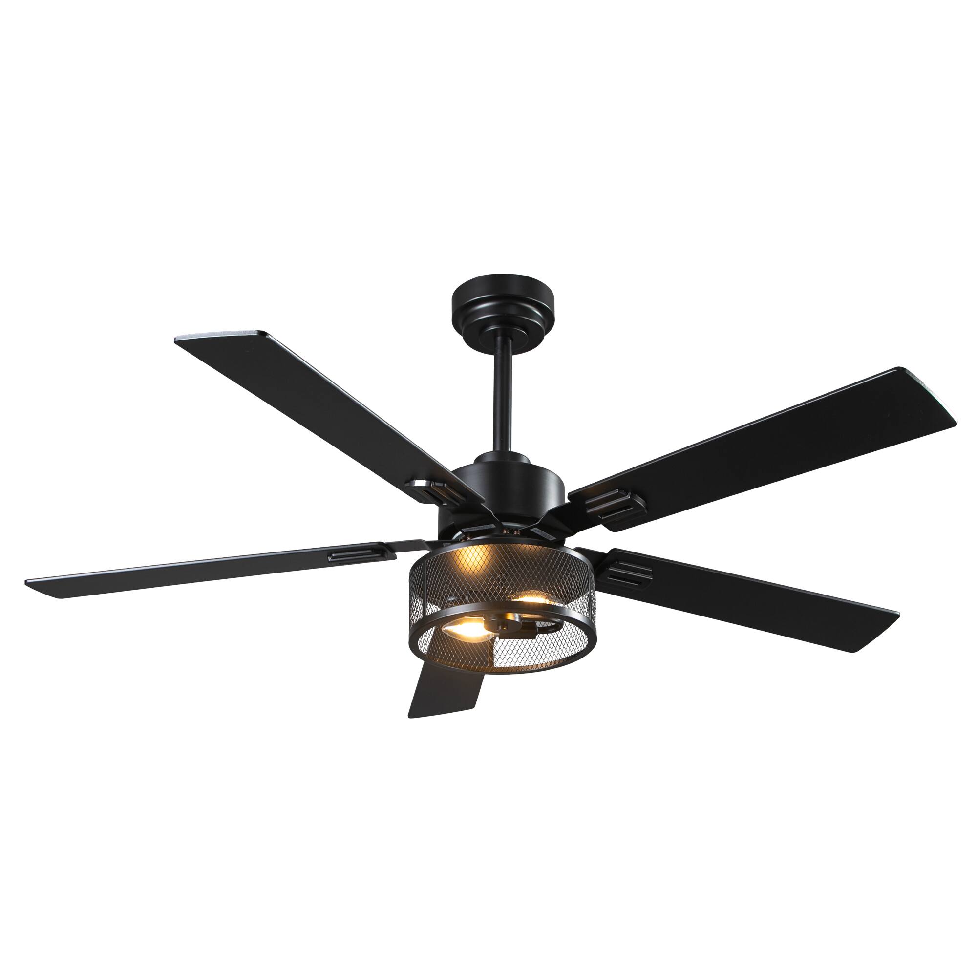 Alt View 6. Parrot Uncle - 52" Modern 6 Speed DC Motor Ceiling Fan with Light, Reversible Blades, Remote and App Control - Black.