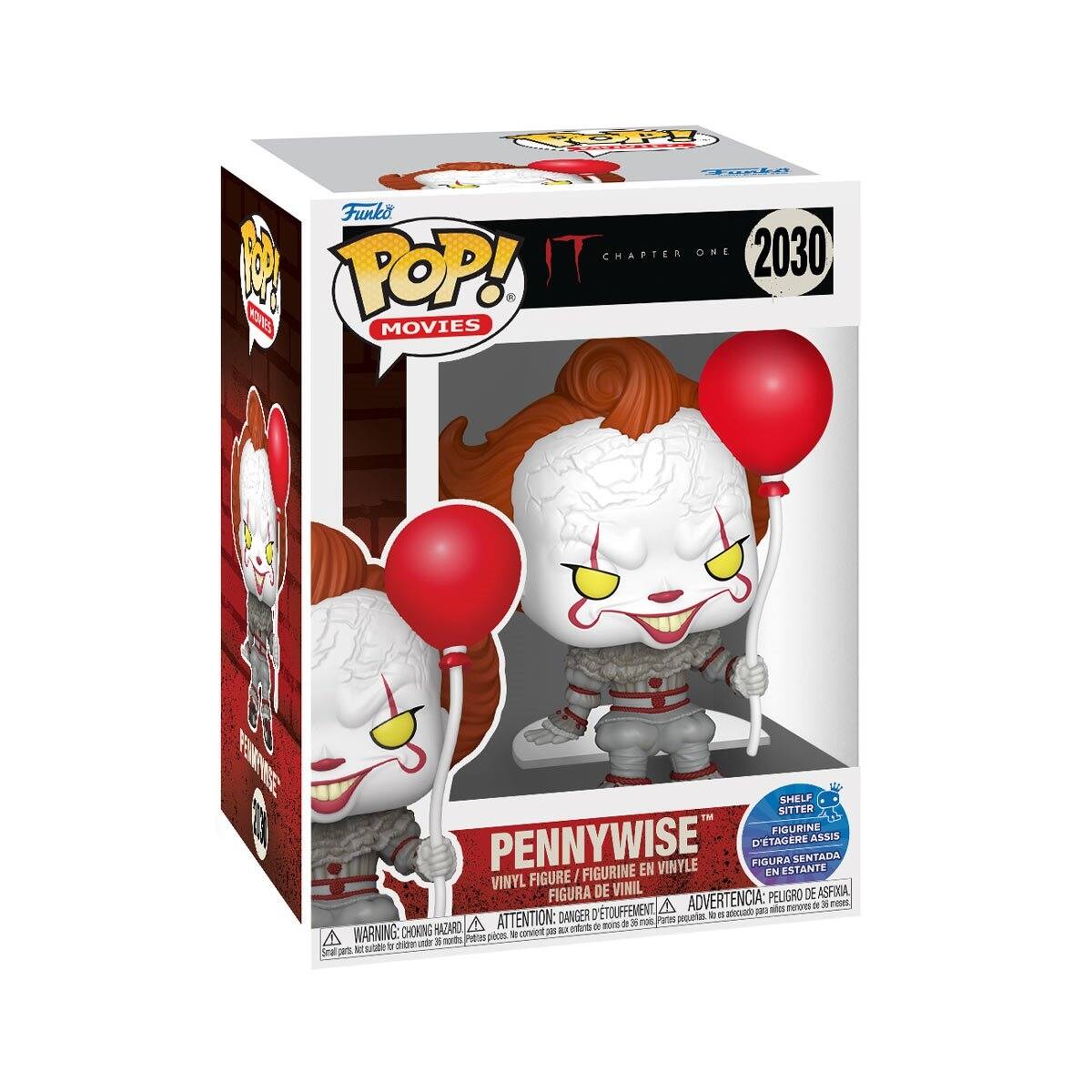 OH Ca Funko P POP! IT HAPTER ONE 2030 KES MOVIES 00 SHELF SITTER TM FIGURINE D'TAGERE ASSIS PENNYWISE FIGURINE EN VINYLE FIGURA EN ESTANTE VINYL FIGURE / FIGURA DE VINIL PELIGRO DE ASFIOA A ADVERTENCIA: alch n   e D'TOUFFEMENT i aad s ATTENTION: DANGER prnoarias - A a 3 F Pares HAZARO ot a wom WARNING: CHOKING - ove 30 2 3 t PE peces .