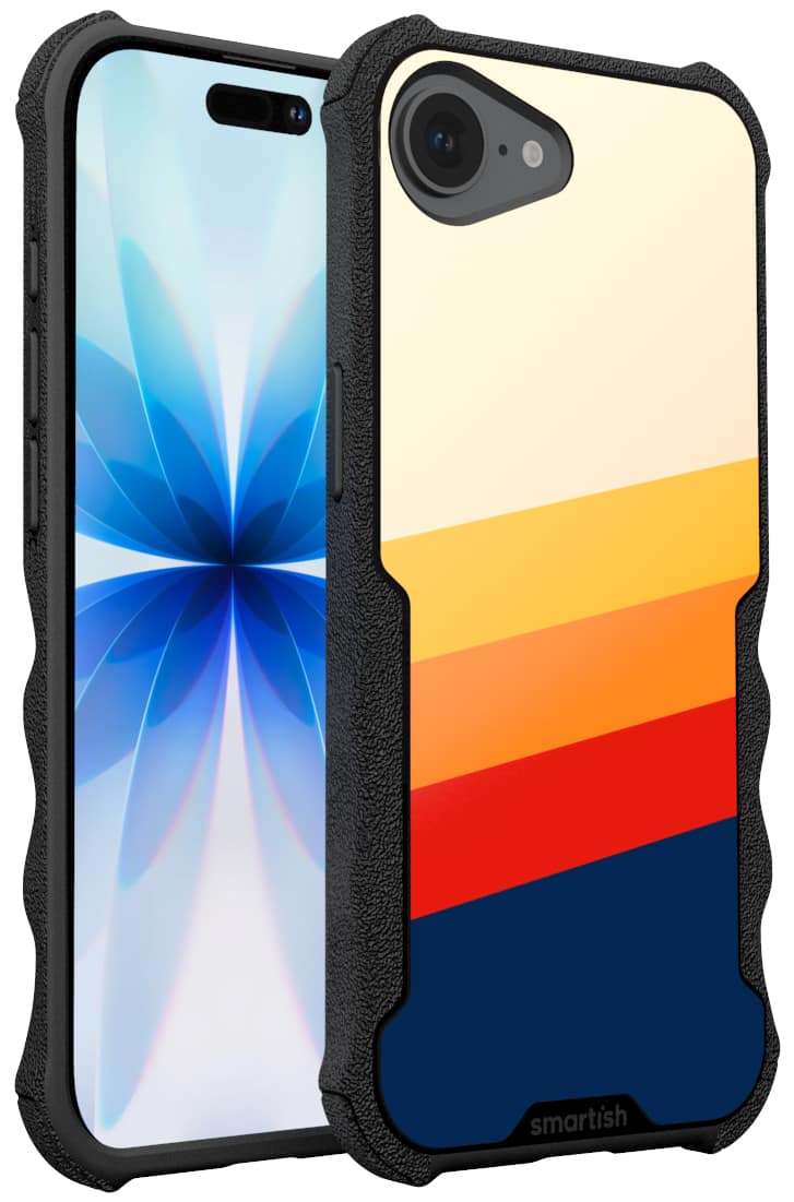 Smartish - iPhone 17e/16eMagSafe Case - Gripzilla - Heavy Duty Armor Cover - Striped Up - Stripes