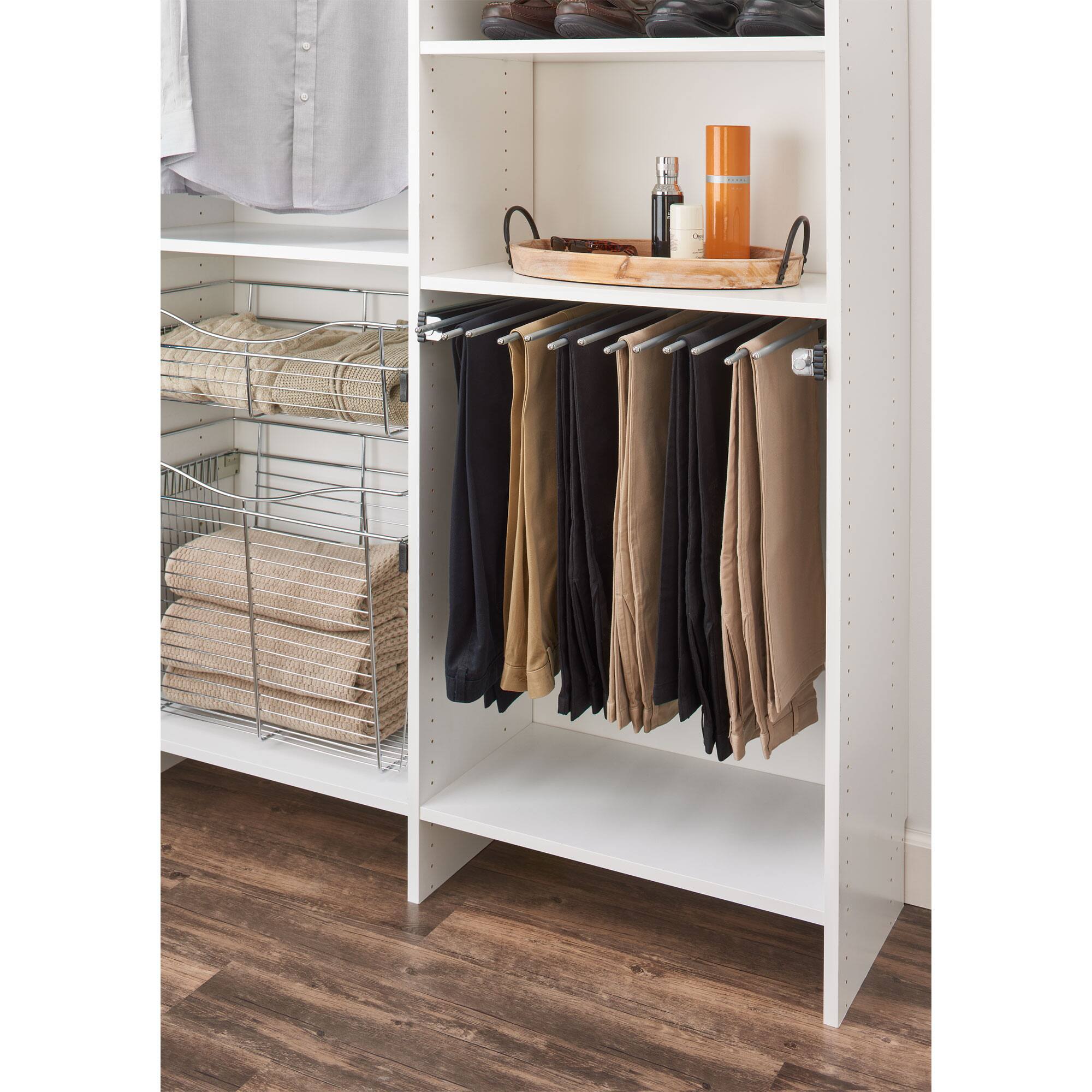 Alt View 1. Rev-A-Shelf - Rev-A-Shelf 17.5" Pullout Closet Wire Pant Rack for 9 Pairs, Chrome, PSC-1814CR - Silver.