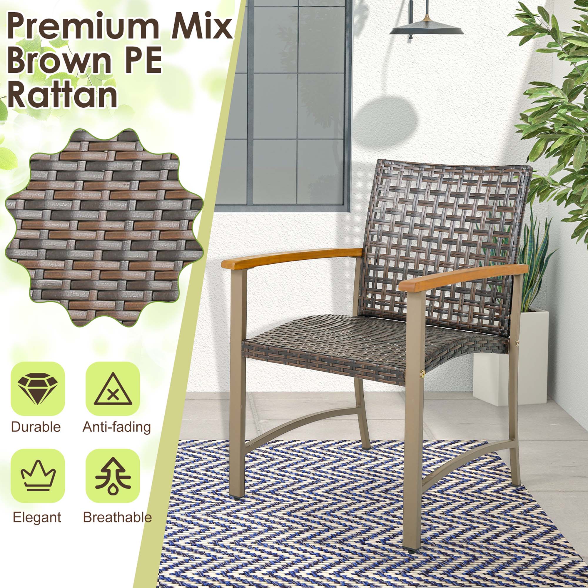 Premium Mix Brown PE Rattan

- Durable
- Anti-fading
- Elegant
- Breathable