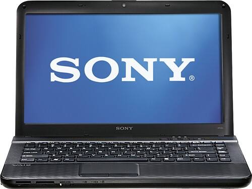 Front Standard. Sony - 14" VAIO E Series Laptop - 6GB Memory - 640GB Hard Drive - Charcoal Black.