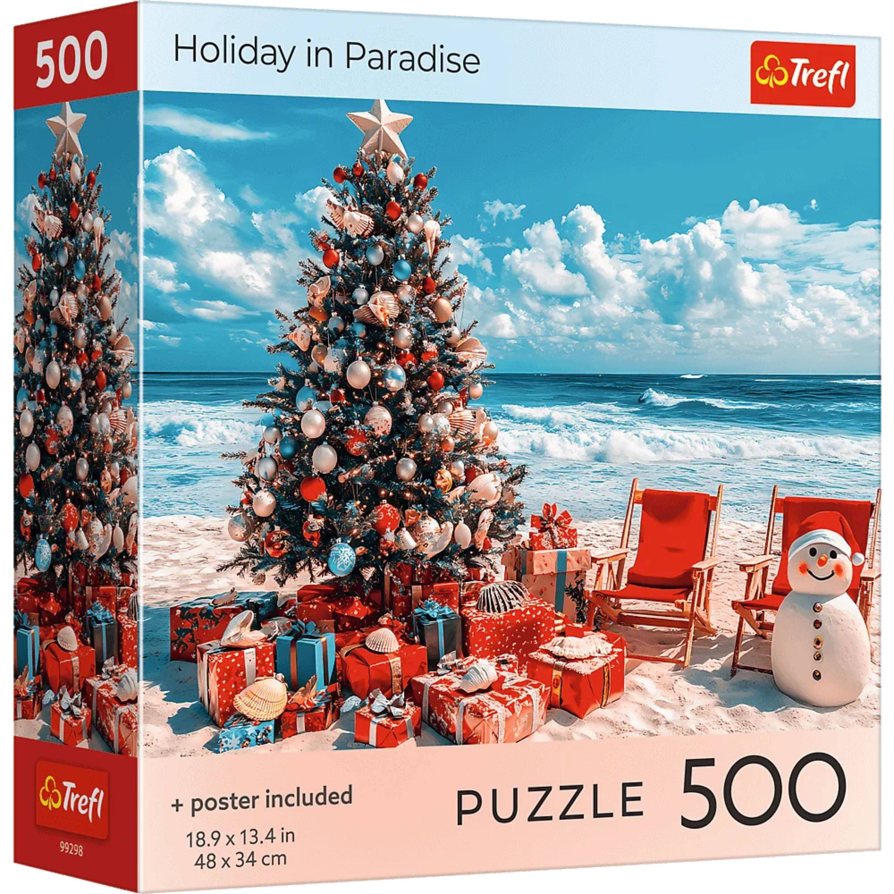 500 Holiday in Paradise  
Trefl  
Trefl 99298  
+ poster included 18.9 x 13.4 in 48 x 34 cm  
PUZZLE 500