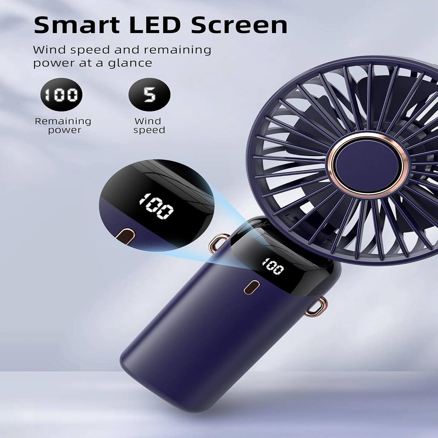 Smart LED Screen, Wind speed and remaining power at a glance, 100, 5, Remaining power, Wind speed, 100, 100