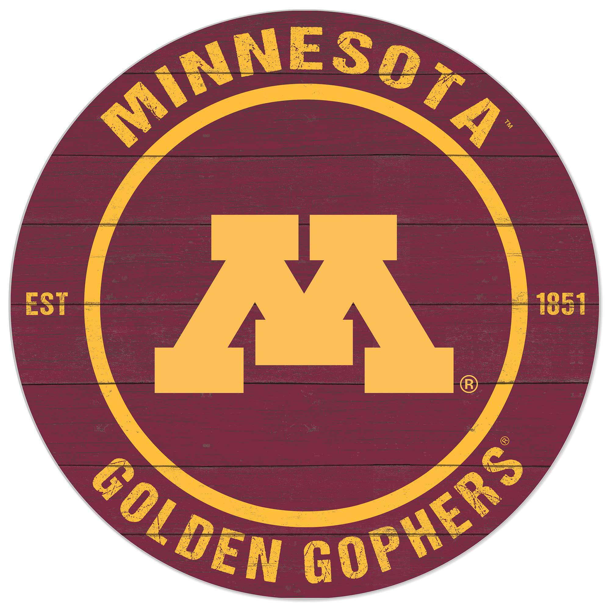 Minnesota Golden Gophers 20'' x 20'' Indoor/Outdoor Circle Sign