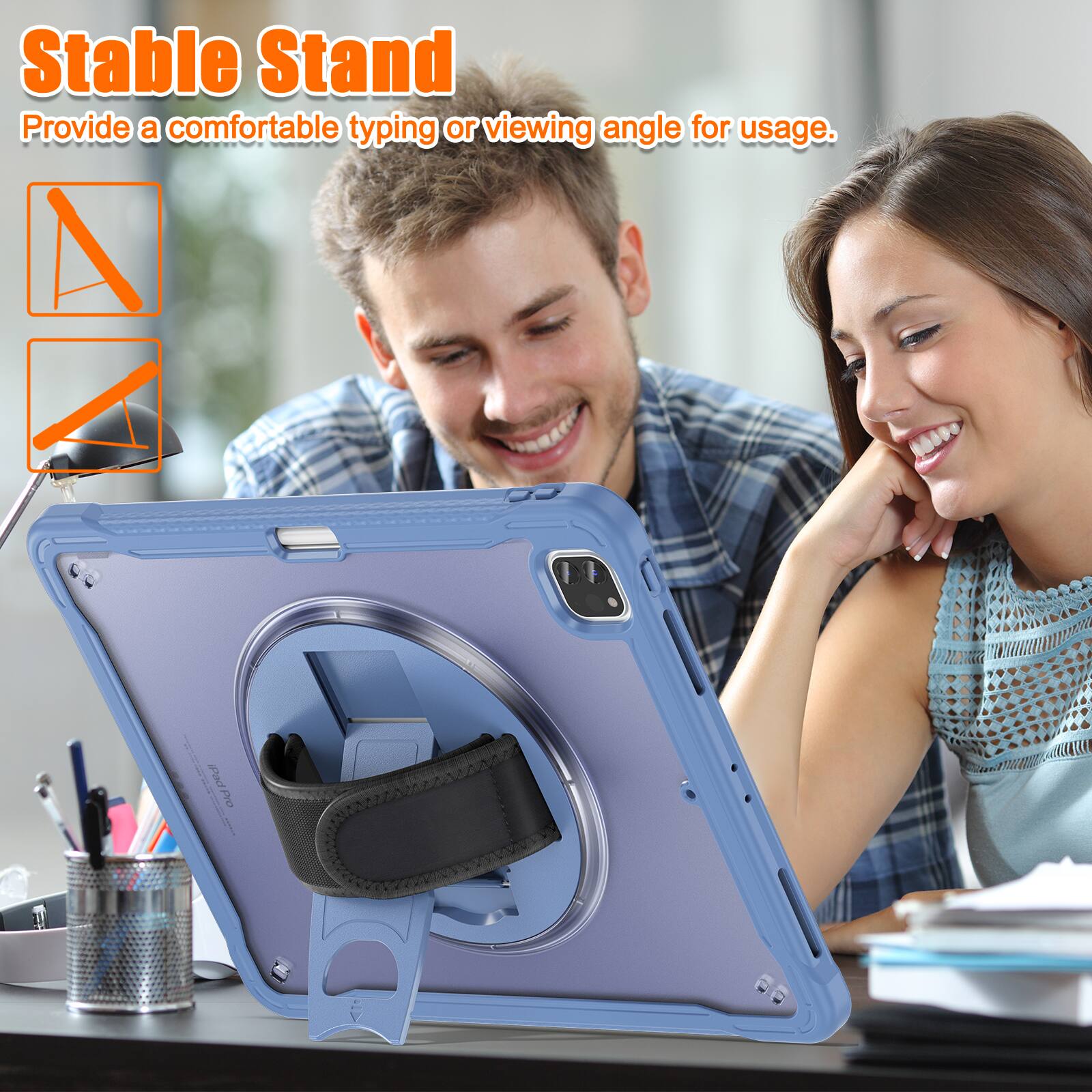 Stable Stand  
Provide a comfortable typing or viewing angle for usage.
