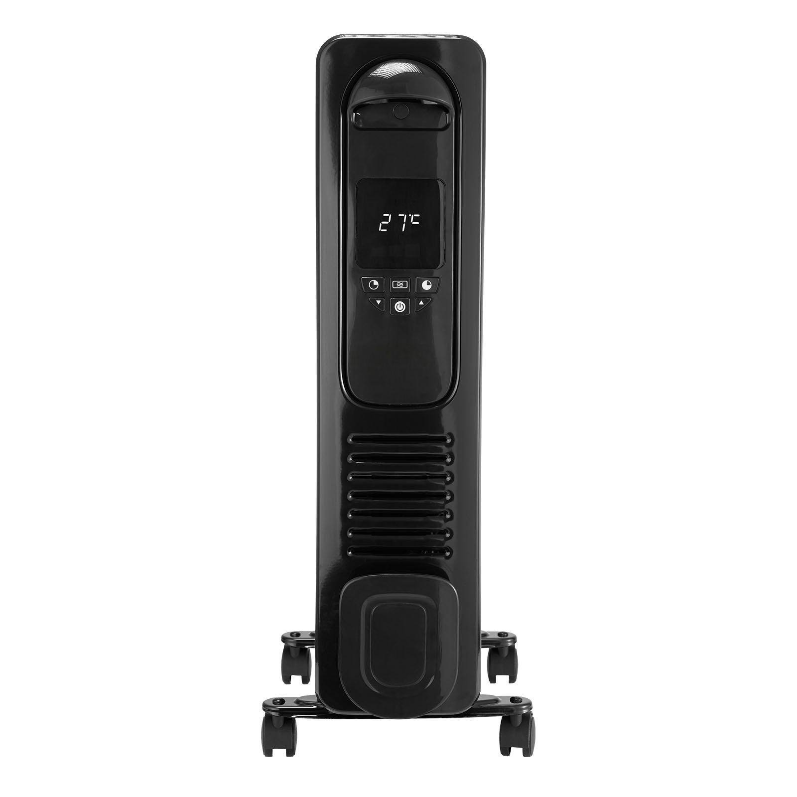 Alt View 9. Glintex - Electric Space Heaters 1500W Oil Filled Radiator LED Display 24H Timer Thermostat Remote Control Overheat Protection - Black.