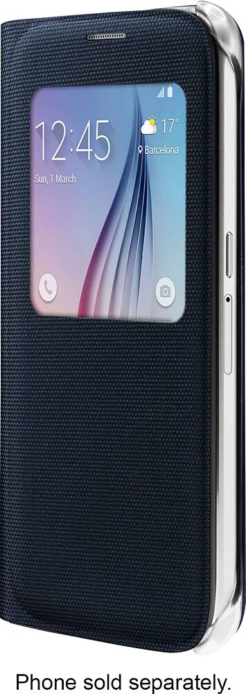 Front. Samsung - S-View Flip Cover for Samsung Galaxy S6 Cell Phones - Black.