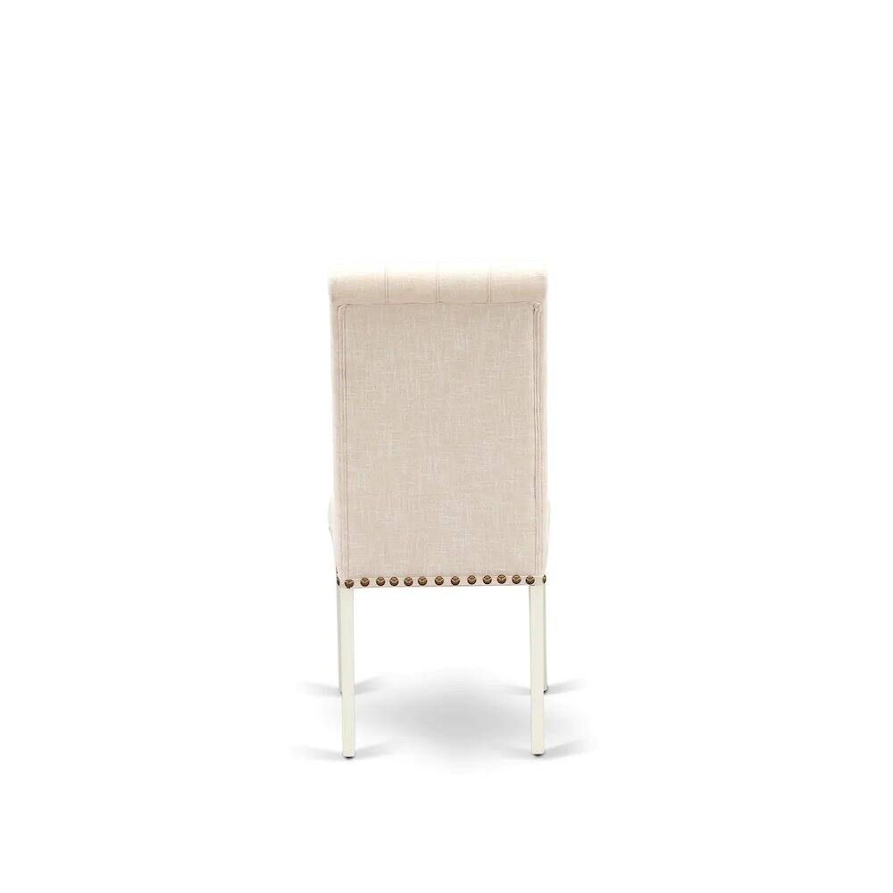 Alt View 2. East West Furniture - Dining Room Set Linen White - Brown.
