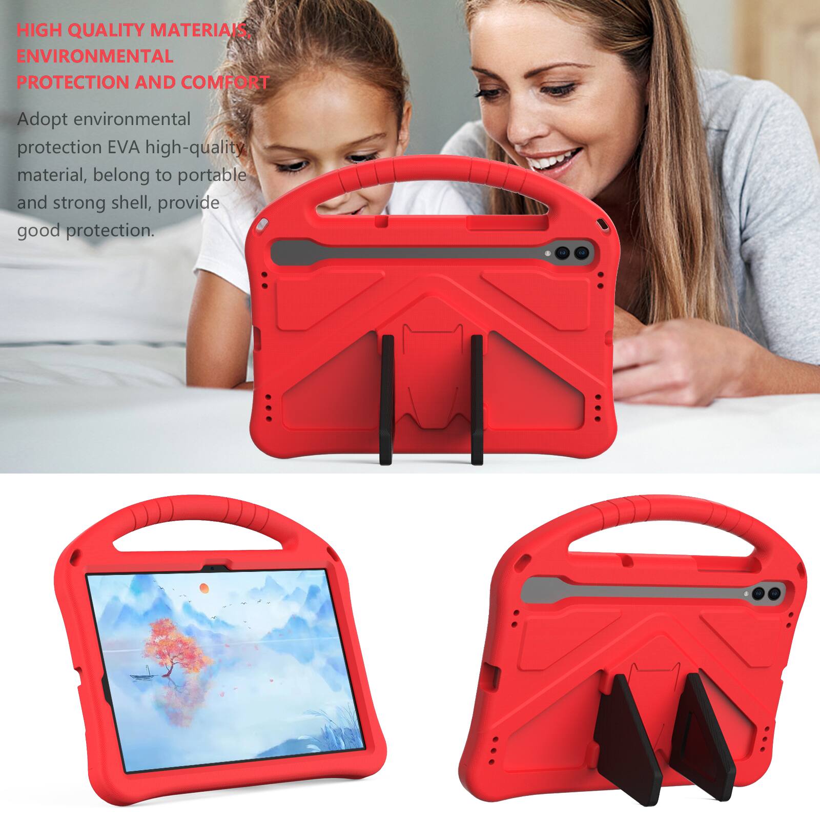 HIGH QUALITY MATERIALS, ENVIRONMENTAL PROTECTION AND COMFORT

Adopt environmental protection EVA high-quality material, belong to portable and strong shell, provide good protection.