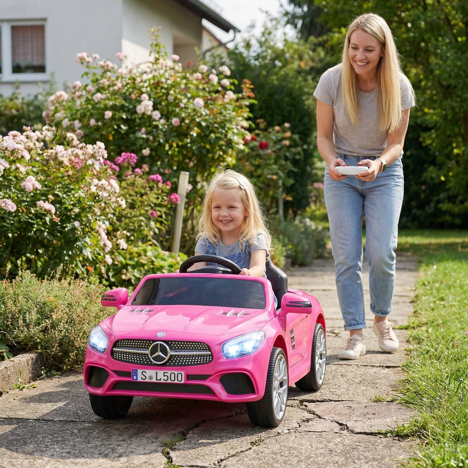 Alt View 3. Gymax - Gymax Licensed Mercedes-Benz SL R231 Kids Ride on Car 12V Electric Vehicle w/ Music Pink - Pink.