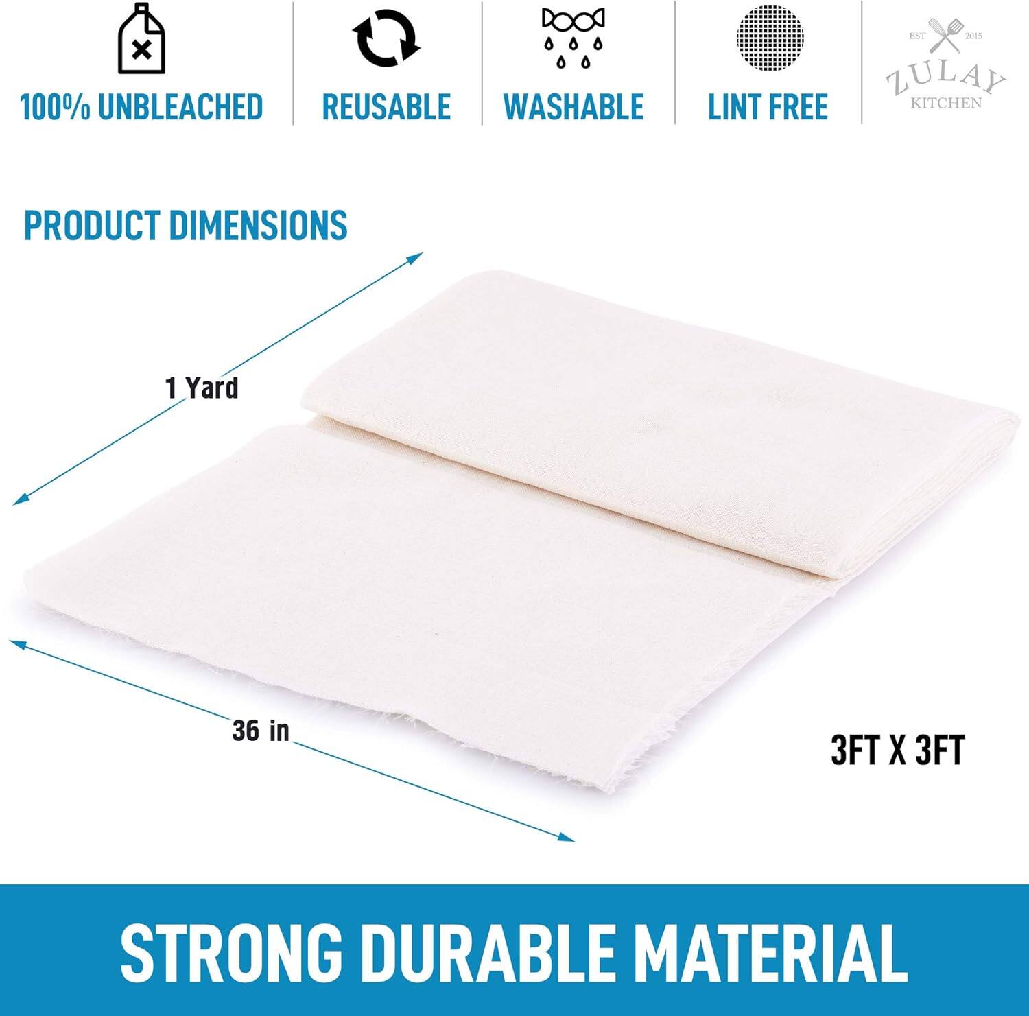 100% UNBLEACHED REUSABLE WASHABLE LINT FREE  
PRODUCT DIMENSIONS: 1 Yard (36 in) 3FT X 3FT  
STRONG DURABLE MATERIAL