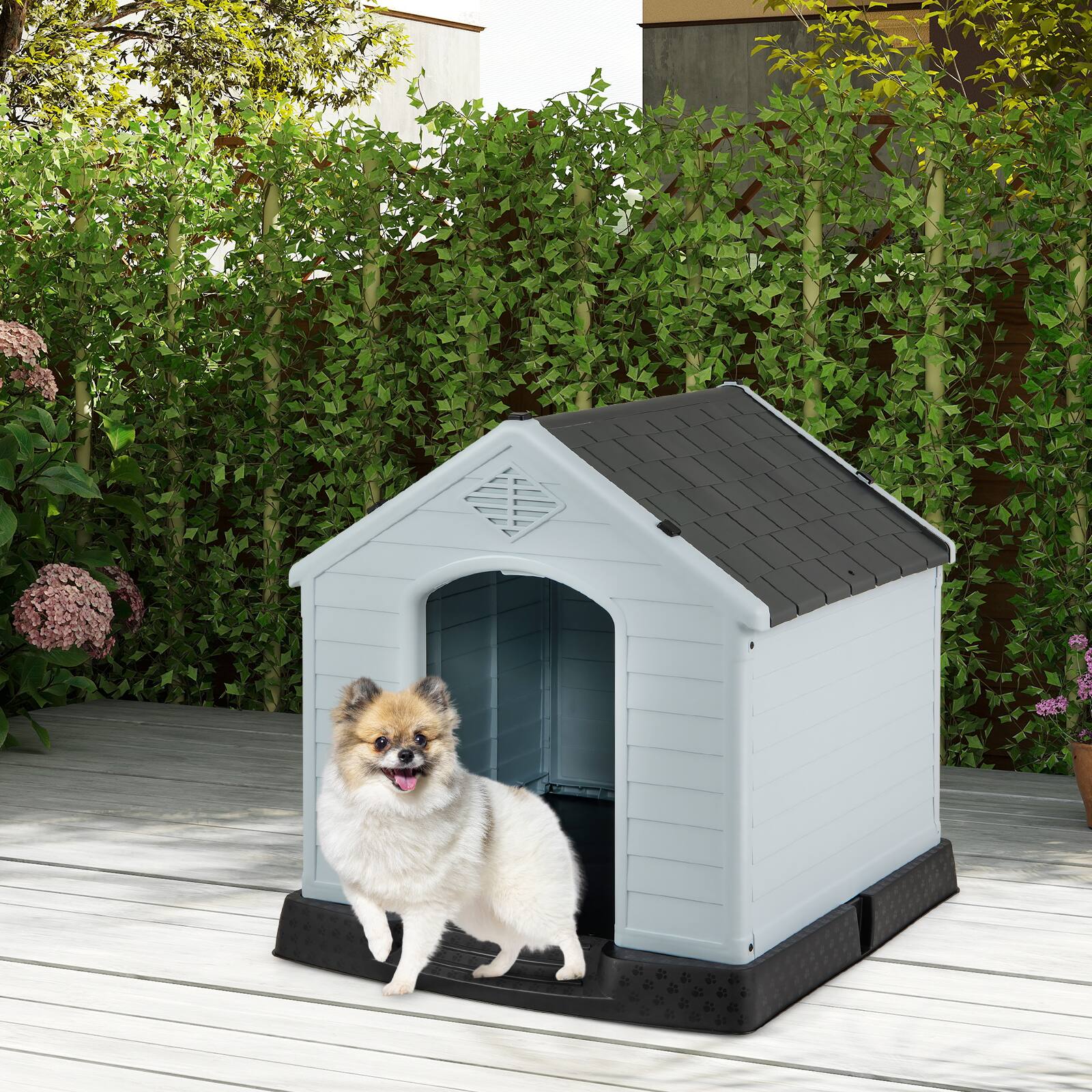 Alt View 1. Gymax - Gymax Dog House Pet Puppy Shelter Waterproof Indoor/Outdoor Ventilate Gray.