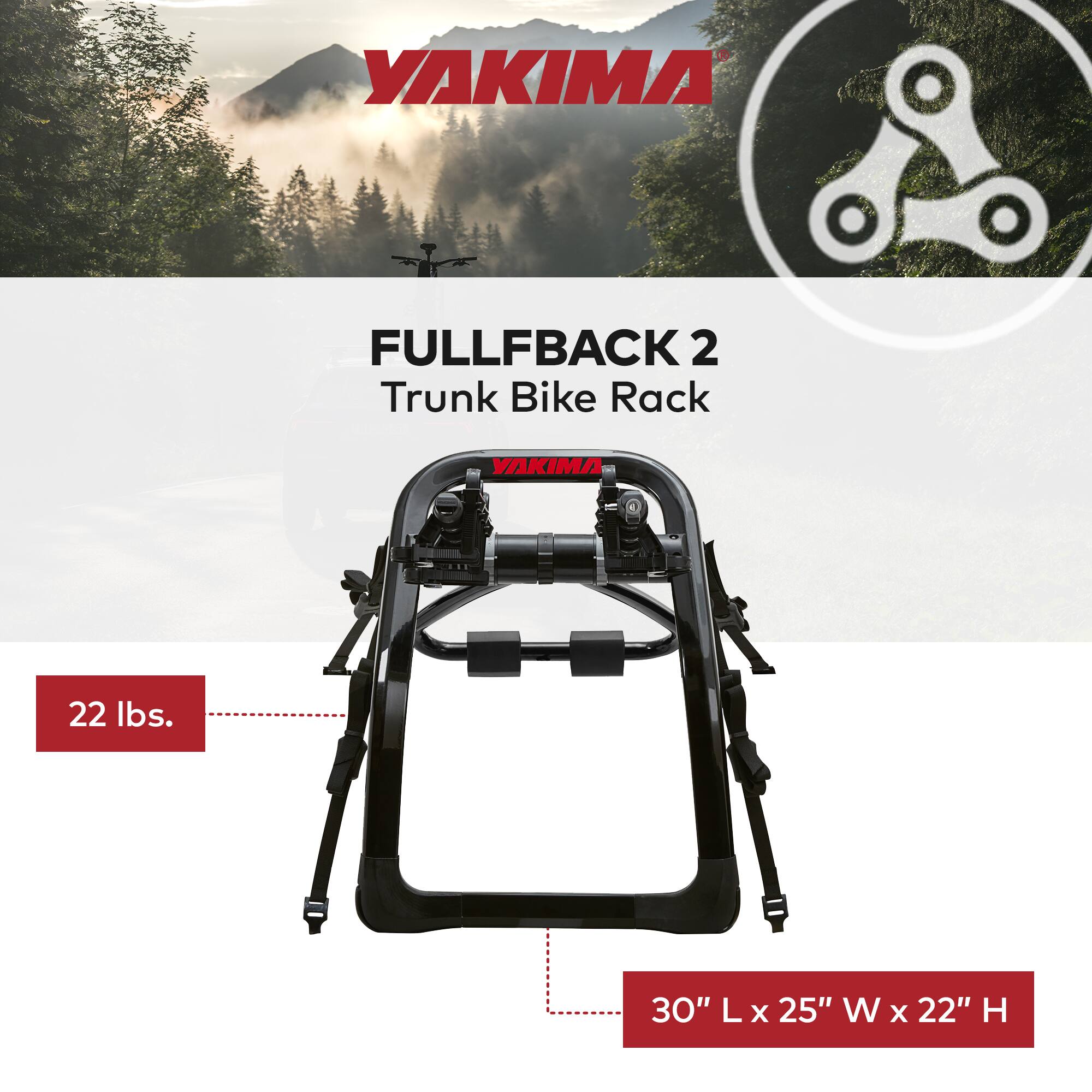 Yakima FullBack 2 Bike Capacity Trunk Bike Strap Rack with