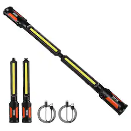 VEVOR - Underhood Work Light, 1450LM, 4400mAh Rechargeable Magnetic Bright LED Light, Portable Cordless Mechanic Work Light Bar - Black and Orange