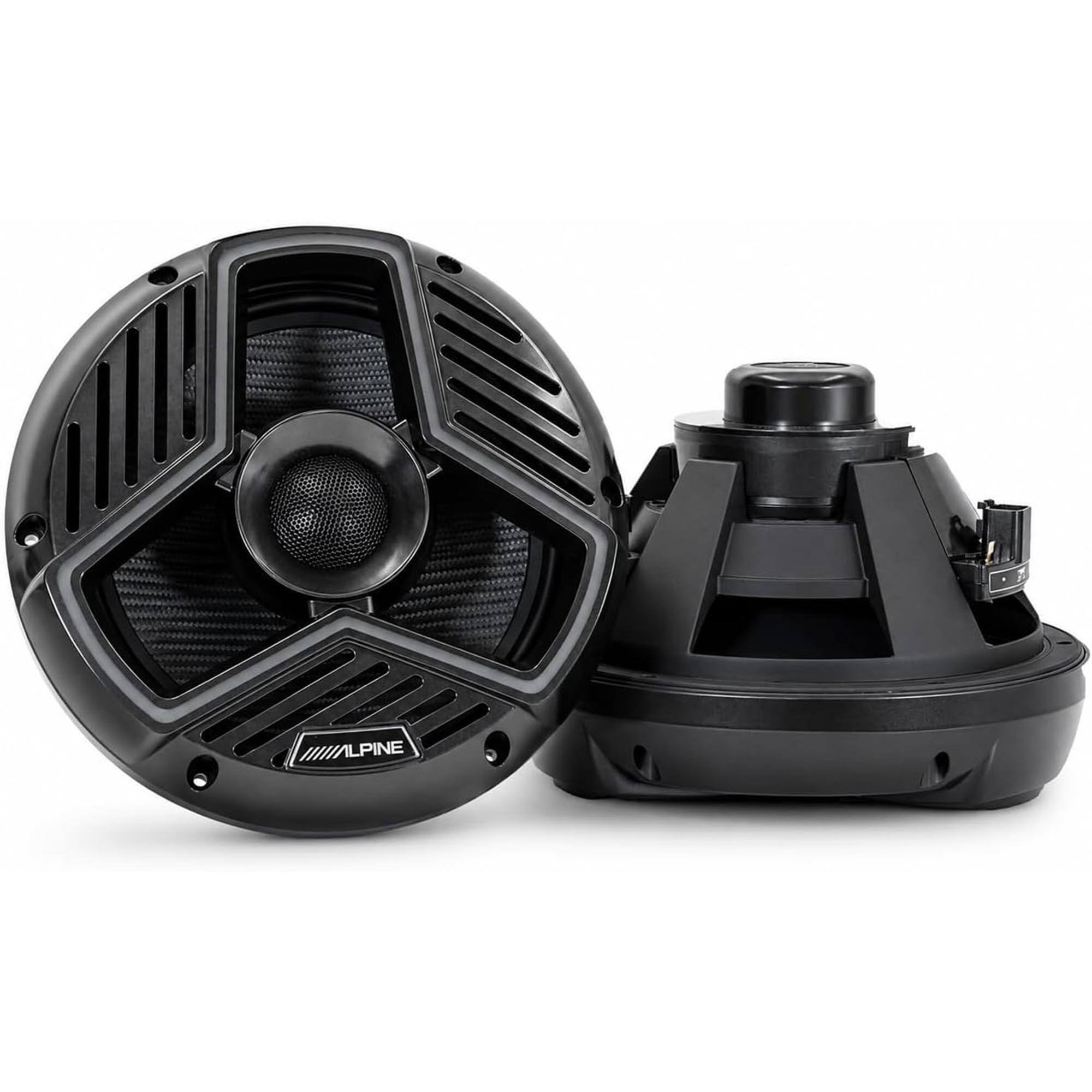 Alt View 1. Alpine - Alpine MRN-S88-LB Marine 8.8" Coaxial Speaker Set - Black - Black/Gray.