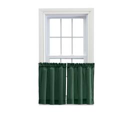 Ellis Curtain - Ellis Stacey 1.5" Rod Pocket Fabric Solid Color Window Tailored Tier Pair 56"x30" - Harvest