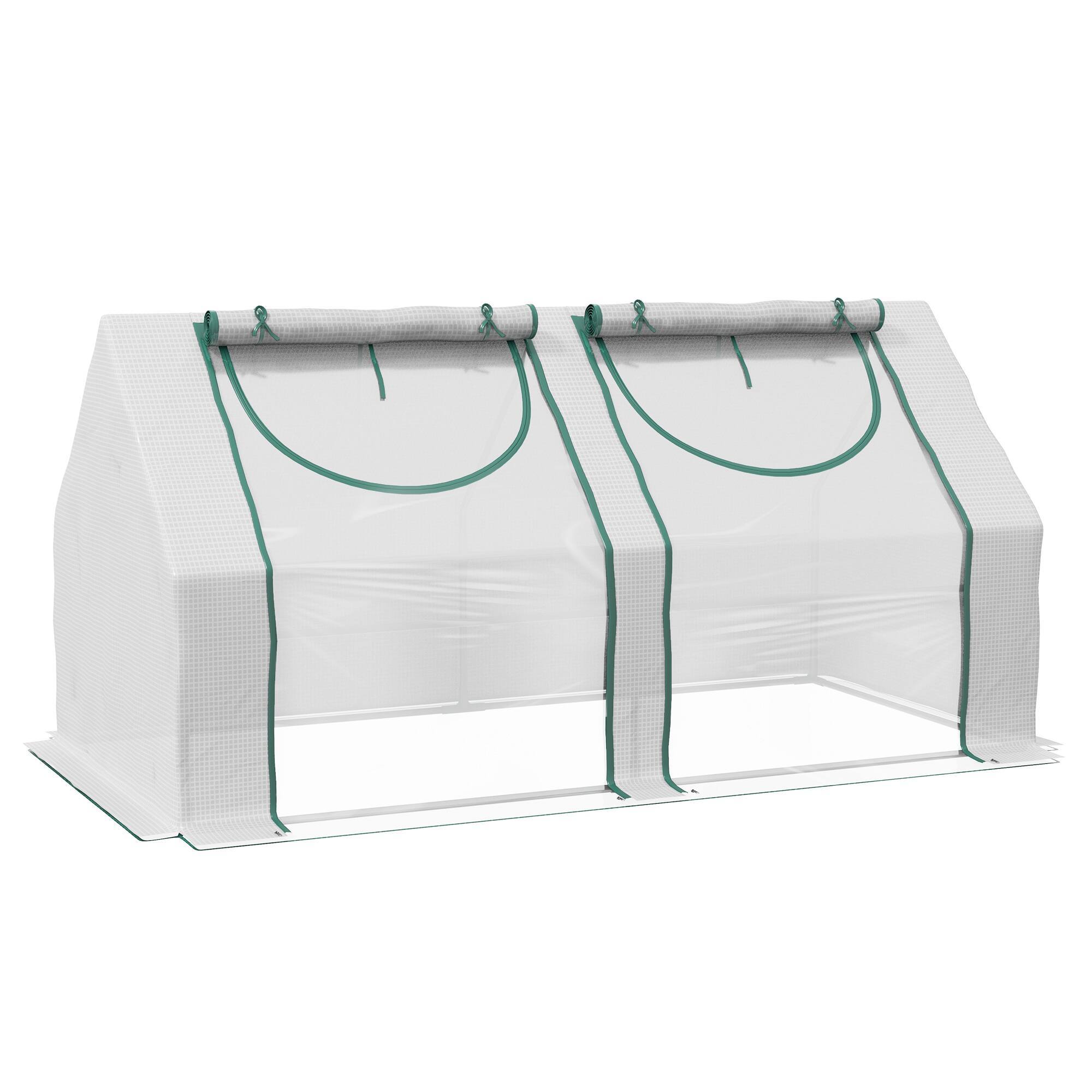 Outsunny - 6' x 3' x 3' Portable Greenhouse, Garden Green House with 2 PE/Plastic Covers, Steel Frame and 2 Roll Up Windows price history on PriceWatchPro